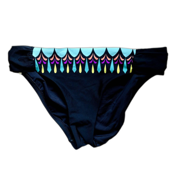 Trina Turk Womens Black Blue Geometric Print Hipster Bikini Bottoms Size S - Picture 3 of 8